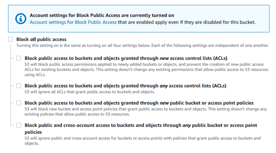 Website hosting using s3 |
Update block public access - Tapan BK